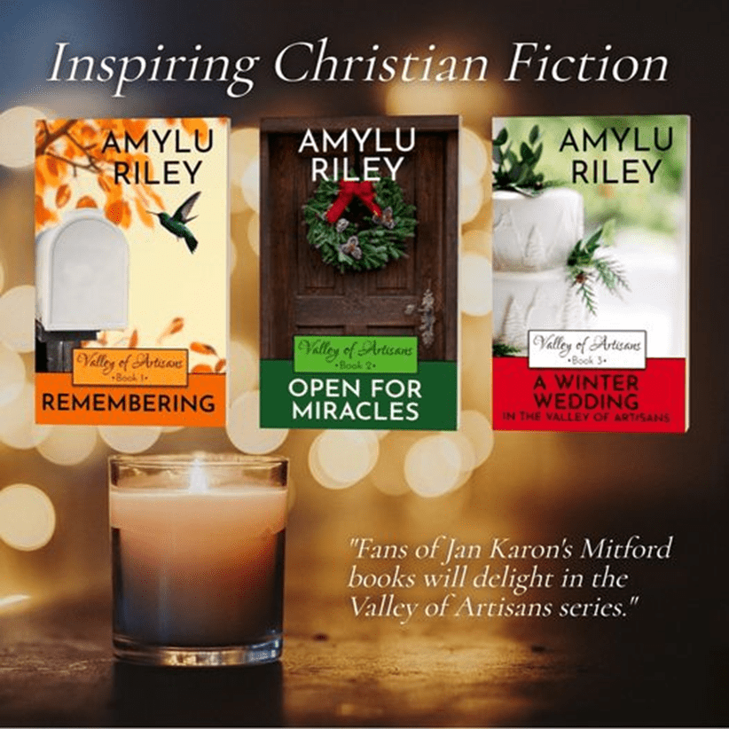 Image of Valley of Artisans series book covers, for books 1-3. Text reads: Inspiring Christian fiction. Fans of Jan Karon's Mitford books will delight in the Valley of Artisans series.